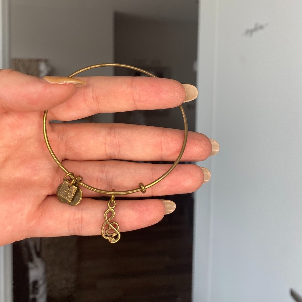 Gold Alex and Ani Music Note Bangle